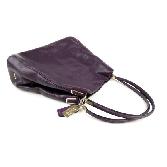 Coach Madison Phoebe Purple Leather Hobo Shoulder Bag 26224 - Picture 3 of 13